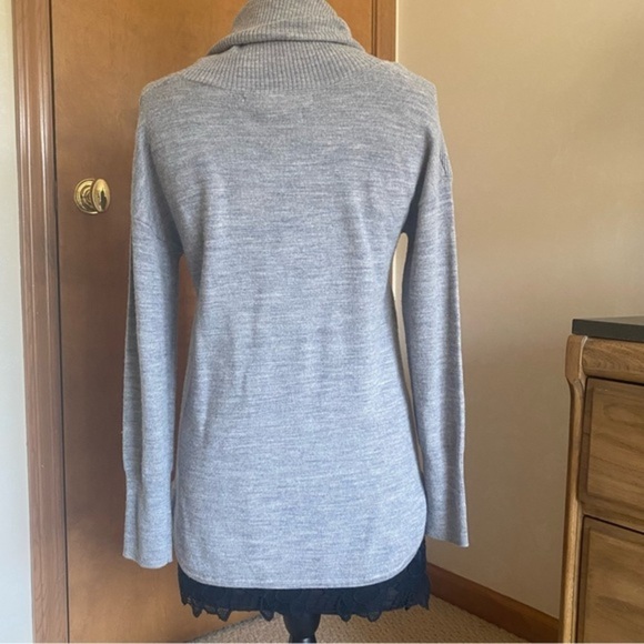 Max Studio Gray Merino Wool Knit Cowl Neck Sweater Large NWOT - Picture 7 of 11
